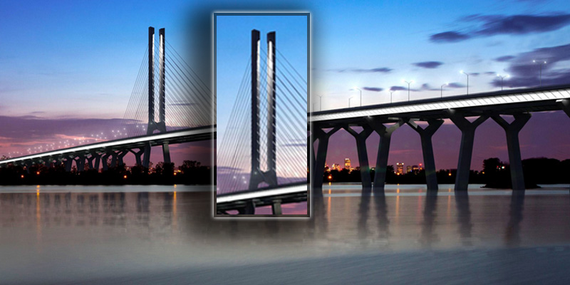 Elevators located inside the main pylon of the Samuel de Champlain Bridge have cellular signal